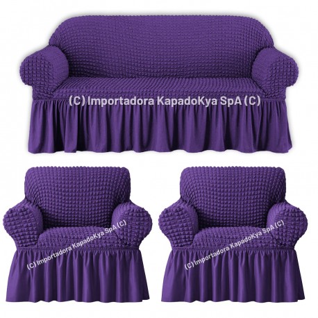 Funda Sillón 3+1+1 Morado Oscuro